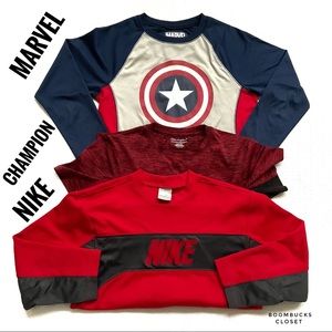 EUC LOT Nike Jersey, Marvel Captain America, Champion Long, short, sleev…